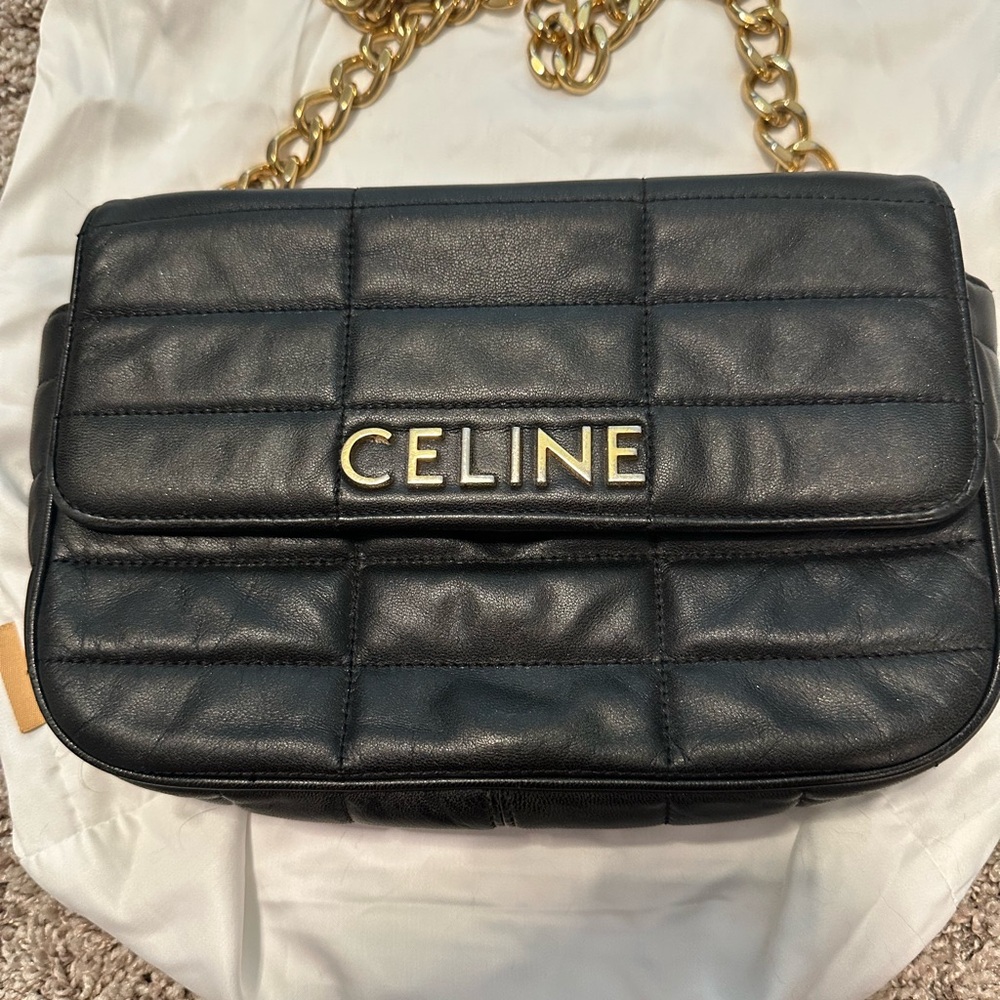Celine Matelasse Chain Leather bag
